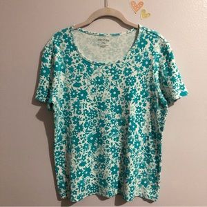 White Stag Floral Top | Size Large